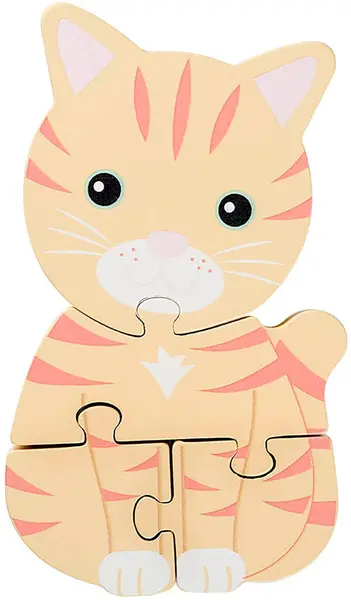 Puzzle din lemn Orange Tree Toys - Pisoi, 4 piese
