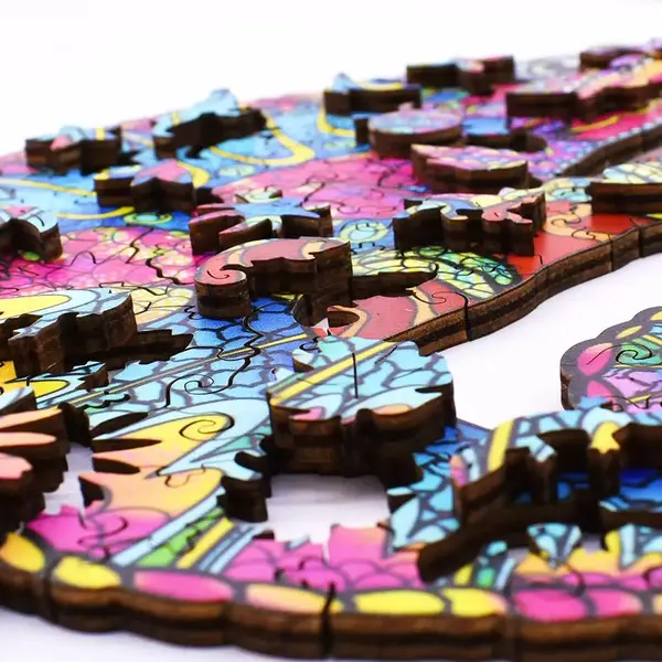 Puzzle din lemn - Papagal, 94 de piese | Yisheng