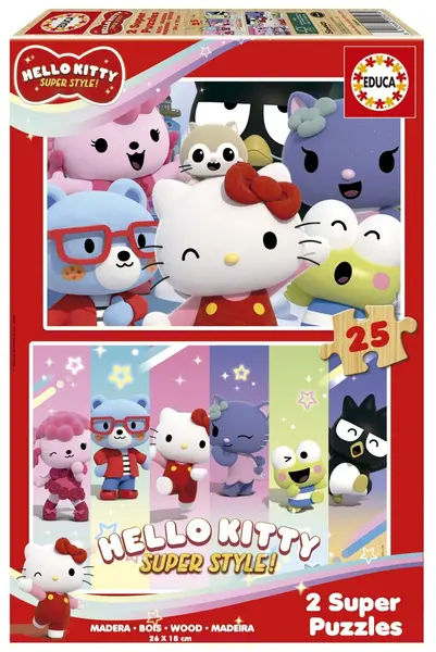 Puzzle din lemn pentru copii Educa de 2 x 25 piese - Hello Kitty