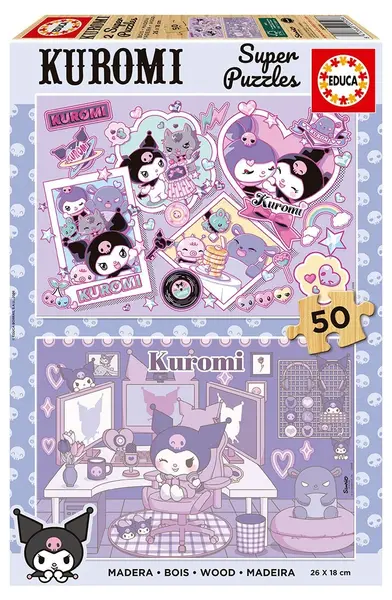 Puzzle din lemn pentru copii Educa de 2 x 50 piese - Kuromi