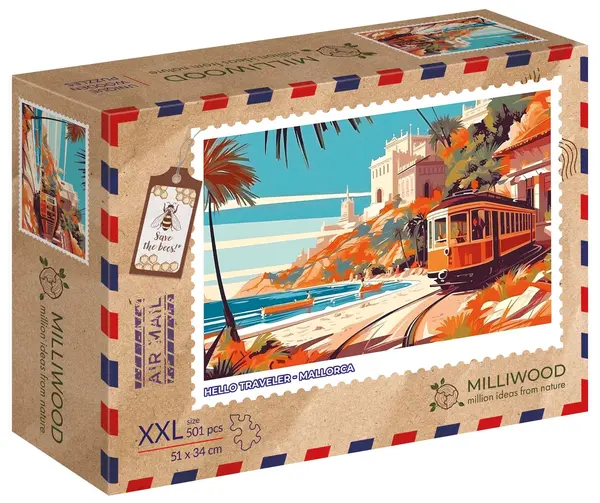 Puzzle din lemn pentru copii Milliwood din 501 piese - Mallorca(marime XXL)
