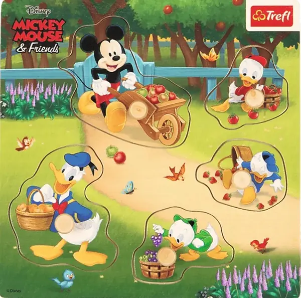 Puzzle din lemn pentru copii Trefl - Mickey Mouse și prietenii