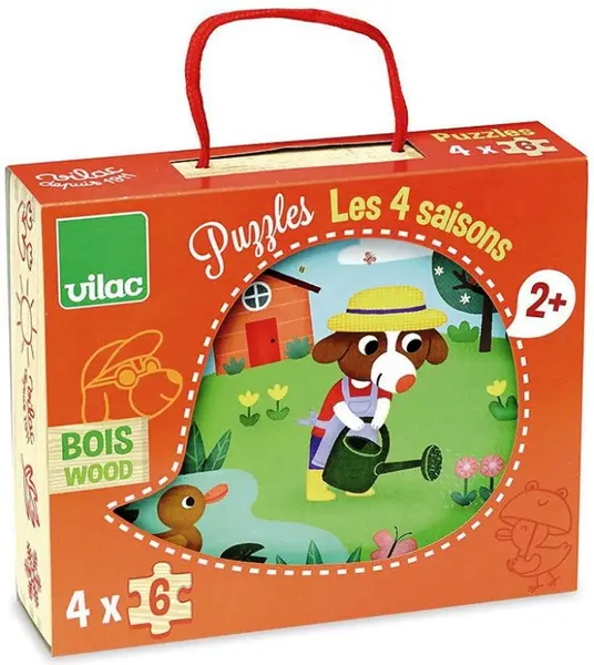 Puzzle din lemn pentru copii Vilac - Cele patru anotimpuri