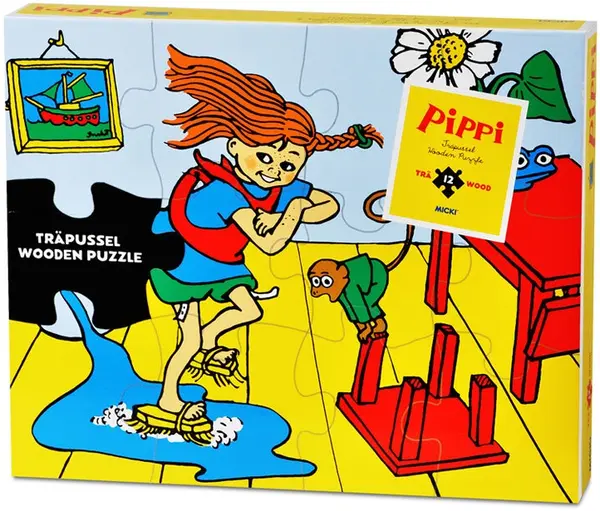 Puzzle din lemn Pippi - Pippi Longstocking, 12 piese