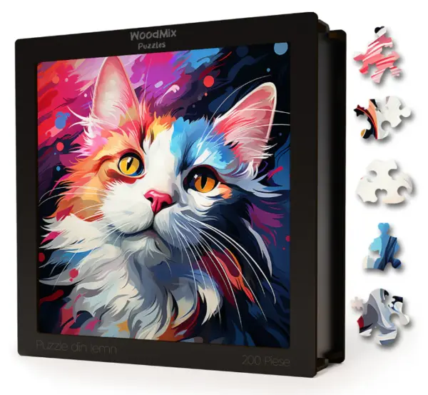 Puzzle din lemn - Pisici - Turkish Van 4 | Woodmix Puzzles