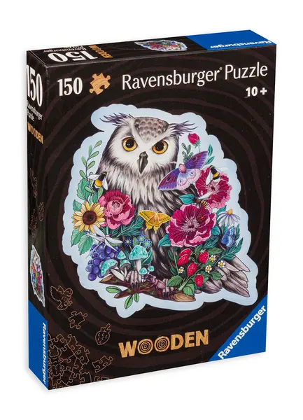Puzzle din lemn Ravensburger din 150 de piese - Misterioasa bufniță