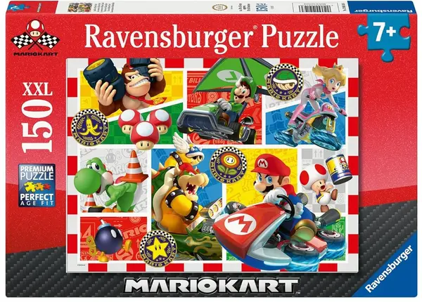 Puzzle din lemn Ravensburger din 150 XXL piese - Mario Kart