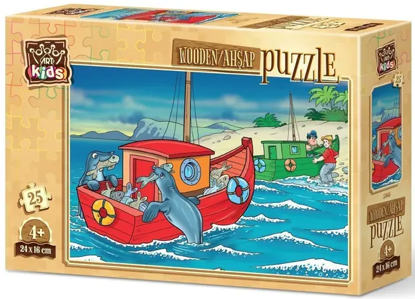 Puzzle din lemn Ravensburger din 25 de piese - Aventură pe mare