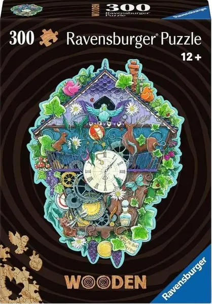 Puzzle din lemn Ravensburger din 300 piese - Ceas cu cuc