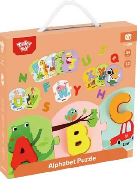 Puzzle din lemn Tooky toy - Alfabetul englez