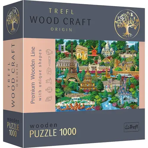 Puzzle din lemn Trefl Obiective turistice din Franta, 1000 piese