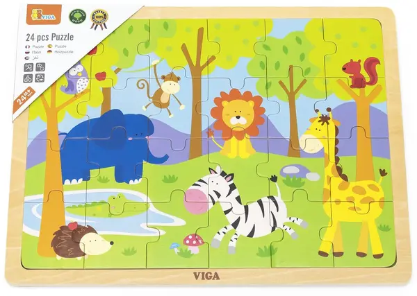 Puzzle din lemn Viga - Safari, 24 piese