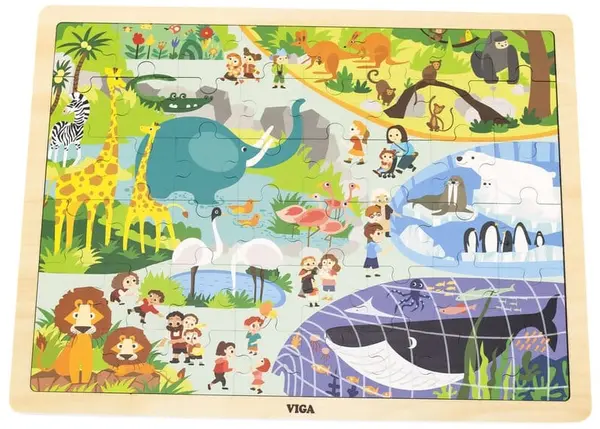 Puzzle din lemn Viga Toys - Ocean, 48 piese