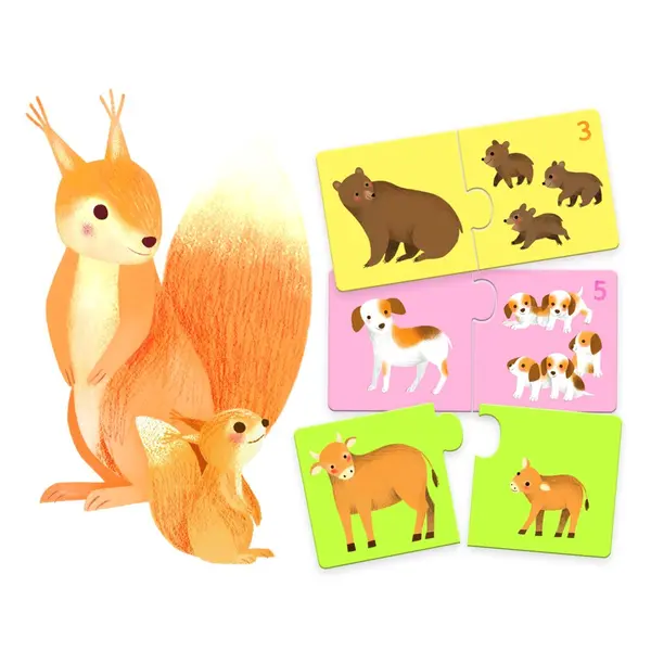 Puzzle Duo - Mama-Pui, 12 piese | Djeco