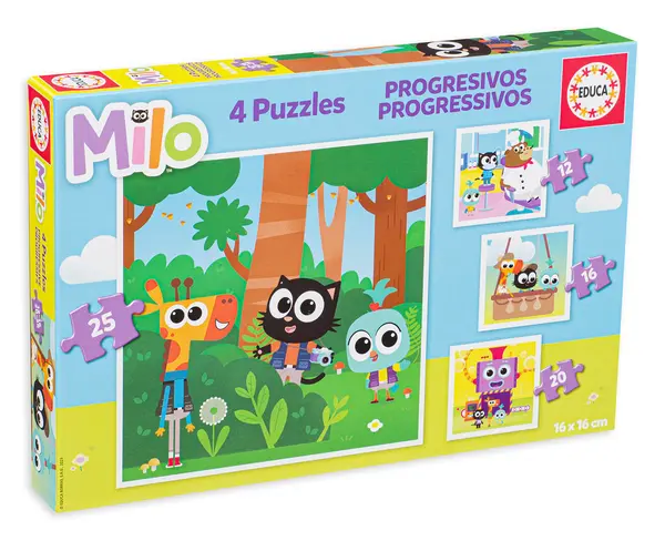 Puzzle Educa 4 în 1 - Milo
