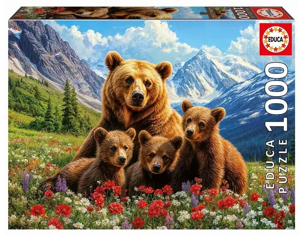 Puzzle Educa de 1000 piese - Urși grizzly în Canada