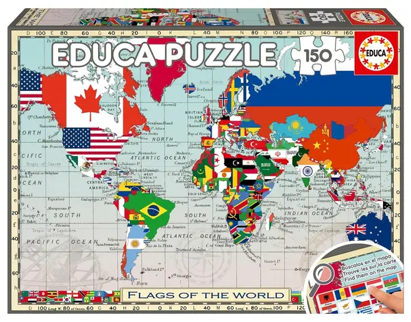 Puzzle Educa de 150 piese - Steagurile lumii