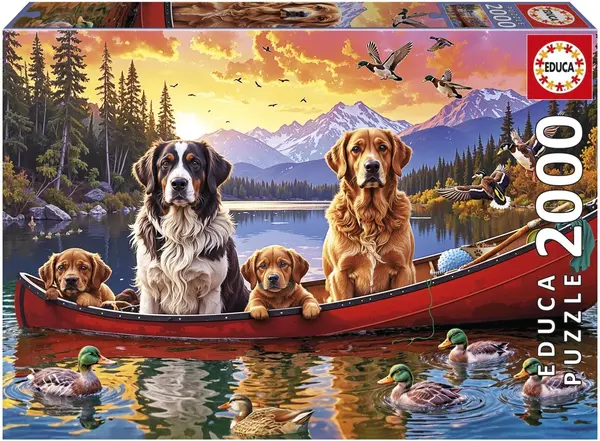 Puzzle Educa de 2000 piese - Duminică cu cățelușii