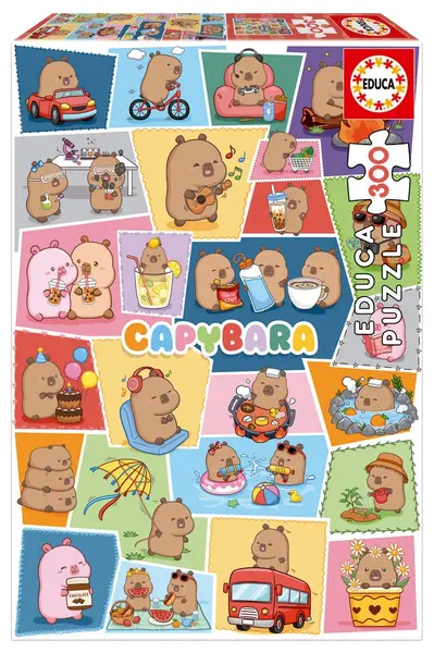 Puzzle Educa de 300 piese - Capibari veseli