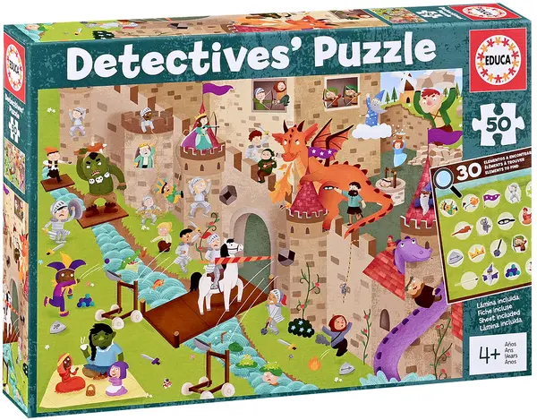 Puzzle Educa de 50 piese - Detectives in the castle