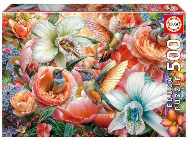 Puzzle Educa de 500 piese - Grădină cu colibri