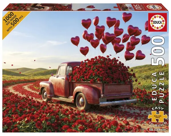 Puzzle Educa de 500 piese - Pickup cu cadouri pentru Sfântul Valentin