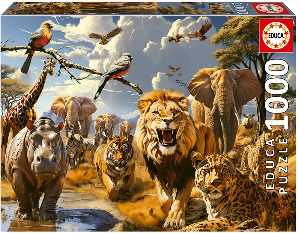 Puzzle Educa din 1000 de piese - Animale sălbatice