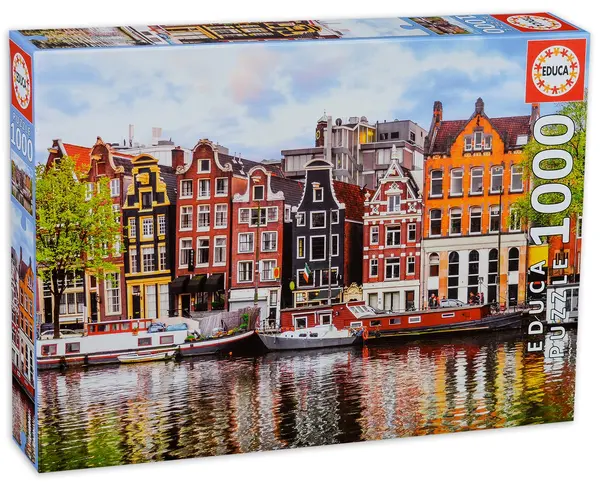 Puzzle Educa din 1000 de piese - Casele strambe din Amsterdam