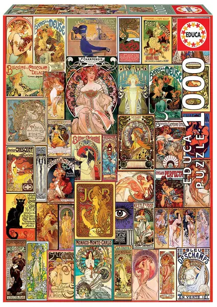 Puzzle Educa din 1000 de piese - Colaje Art Nouveau