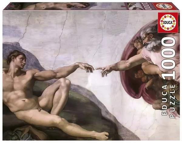 Puzzle Educa din 1000 de piese - Crearea lui Adam, Michelangelo