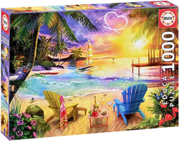 Puzzle Educa din 1000 piese - Plaja Iubirii