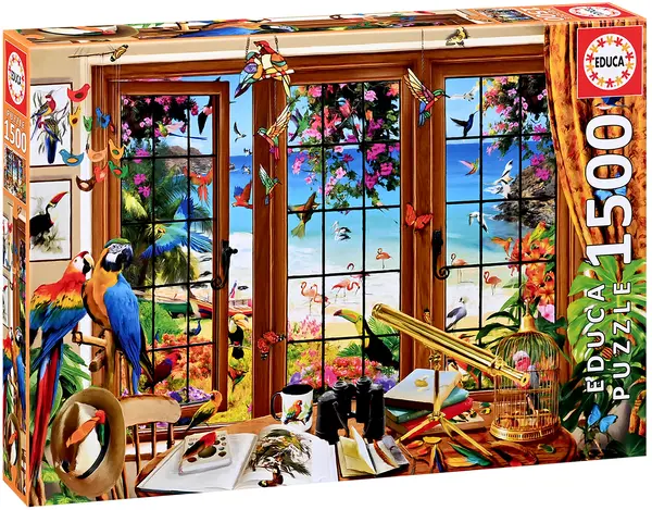 Puzzle Educa din 1500 piese - Vedere prin fereastră