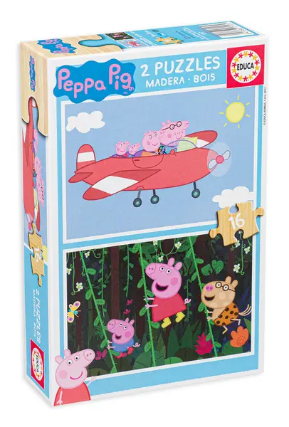 Puzzle Educa din 2 x 16 de piese - Aventurile lui Peppa Pig
