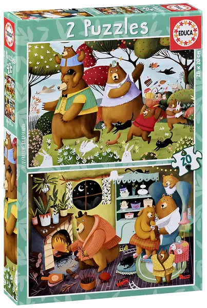 Puzzle Educa din 2 x 20 de piese - Povești din pădure