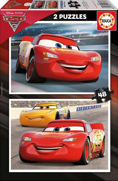 Puzzle Educa din 2 x 48 de piese - Cars 3, Lightning McQueen