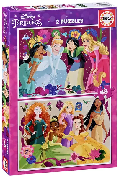 Puzzle Educa din 2 x 48 piese - Disney Princesses