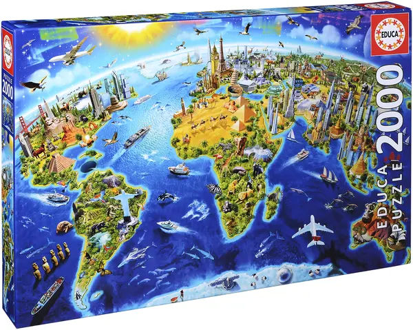 Puzzle Educa din 2000 de piese - Atractii mondiale