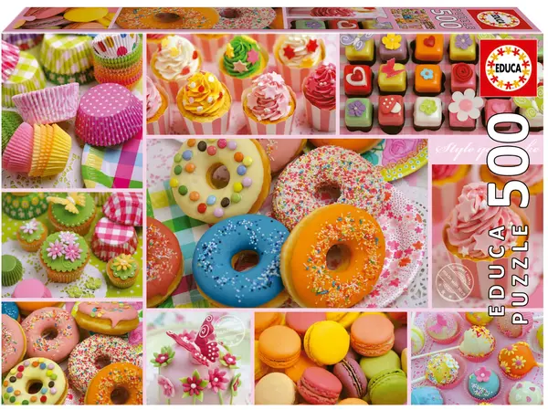 Puzzle Educa din 500 de piese - Colaj petrecere dulce