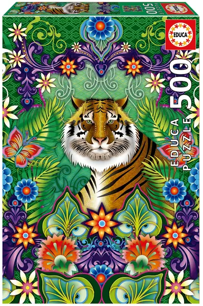 Puzzle Educa din 500 de piese - Tigrul bengalez alb