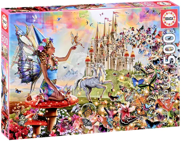 Puzzle Educa din 500 de piese - Zana si fluturi