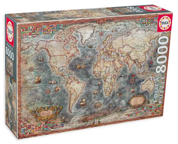 Puzzle Educa din 8000 de piese - Harta istorica a lumii