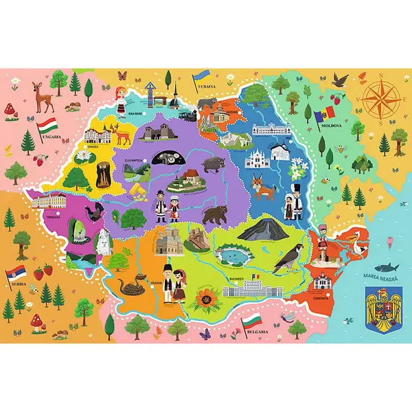 Puzzle - Educational cu Harta Romaniei | Trefl