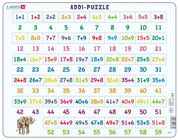 Puzzle educațional Larsen din 58 piese - Adunare