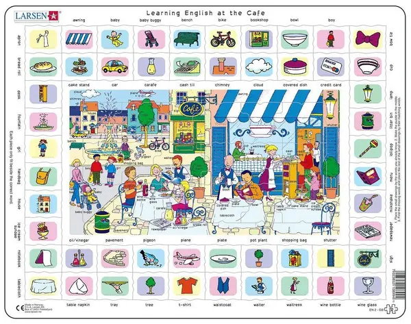 Puzzle educațional Larsen din 70 piese - Cafenea