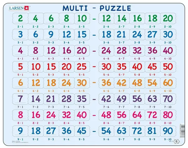 Puzzle educațional Larsen din 80 piese - Multiplicare