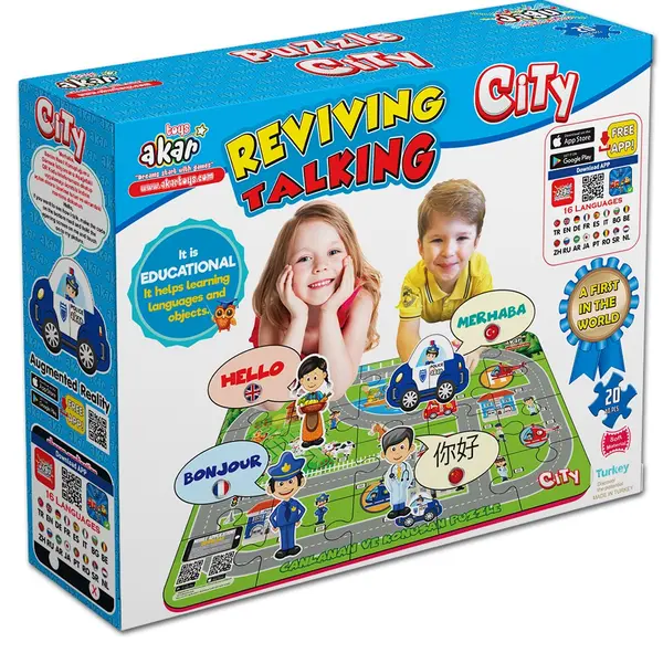 Puzzle educațional vorbitor Jagu - Oraș, 20 de piese