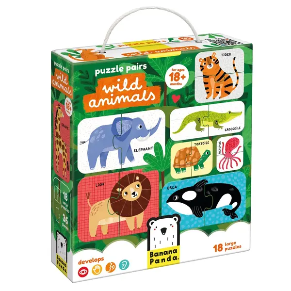 Puzzle educativ, Banana Panda, Animale Salbatice, 36 piese