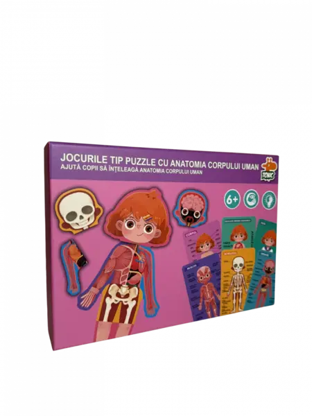 Puzzle educativ din lemn - Anatomia corpului uman pentru copii - Baiat Fata Fata