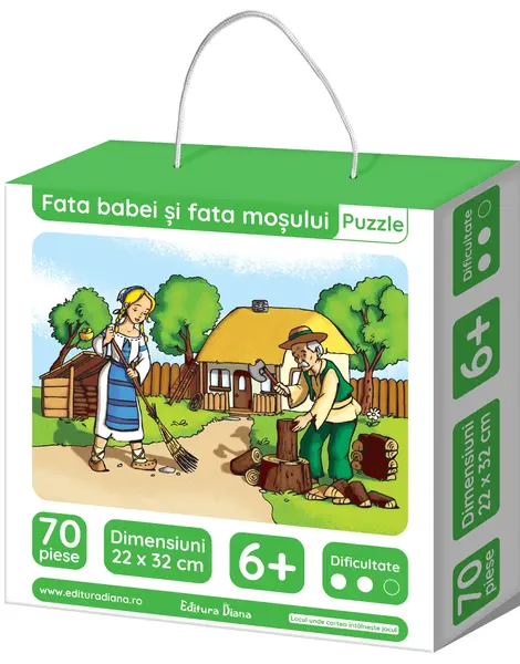 Puzzle educativ - Fata babei si fata mosului, 70 piese | diana