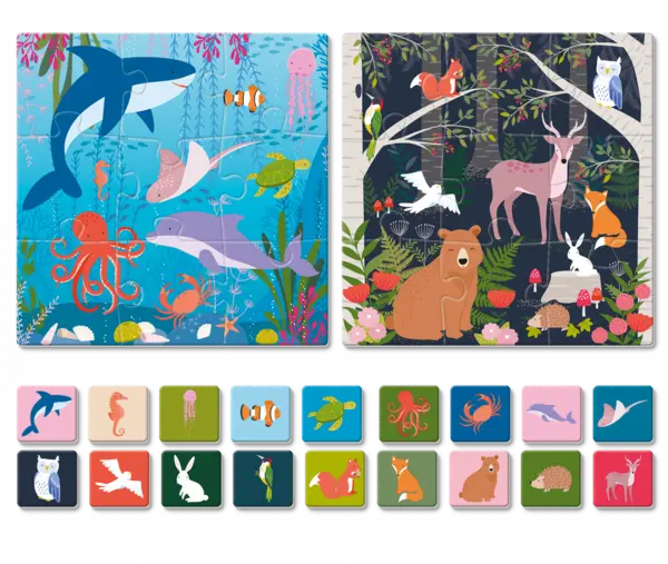 Puzzle educativ - Play Dudu: Little Detective-Find the animals | Ludattica